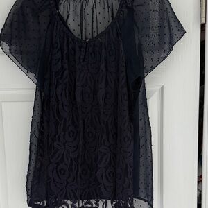Elegant Navy Lace Women Top